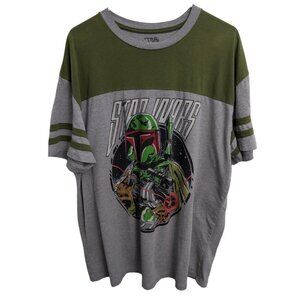 Star Wars Men's Boba Fett The Mandalorian T-Shirt, Gray/Green, Size XL